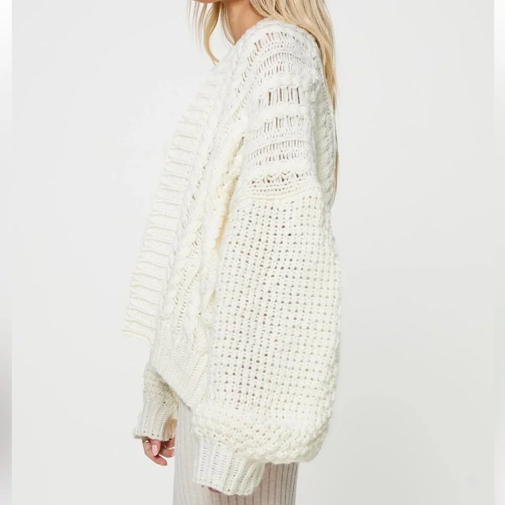 Princess Polly Cable Cardigan Cream / Size S/M - Picture 2 of 6